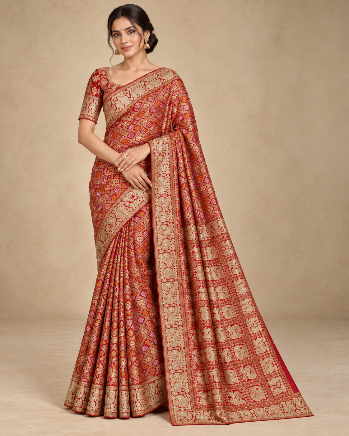 Rose Gold Banarasi Bridal Elegance