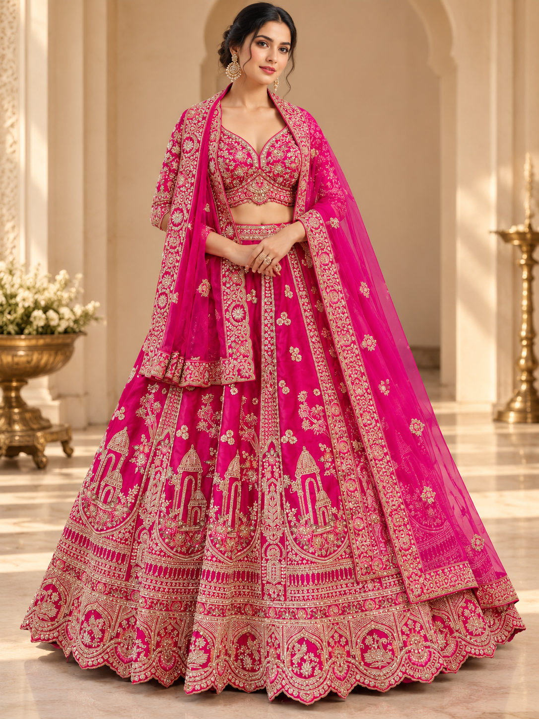 Pink Heritage Bridal Lehenga
