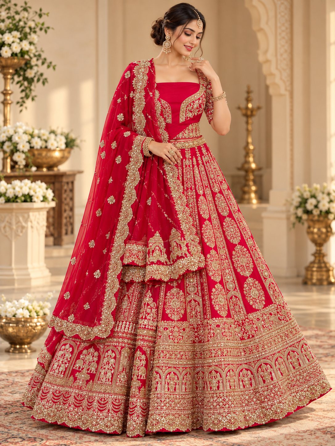 Red Bridal Lehenga