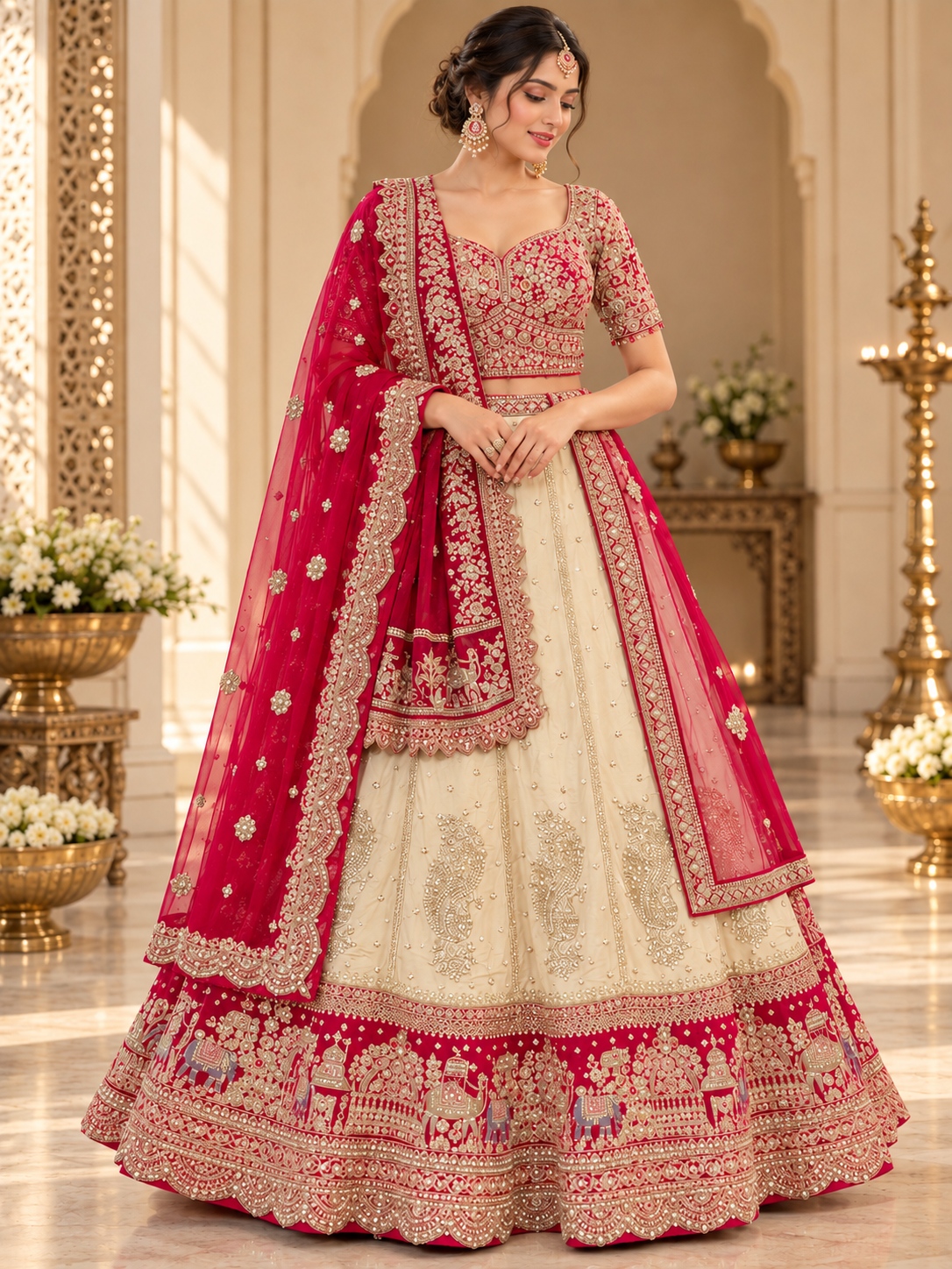 Ivory Pearl Bridal Lehenga