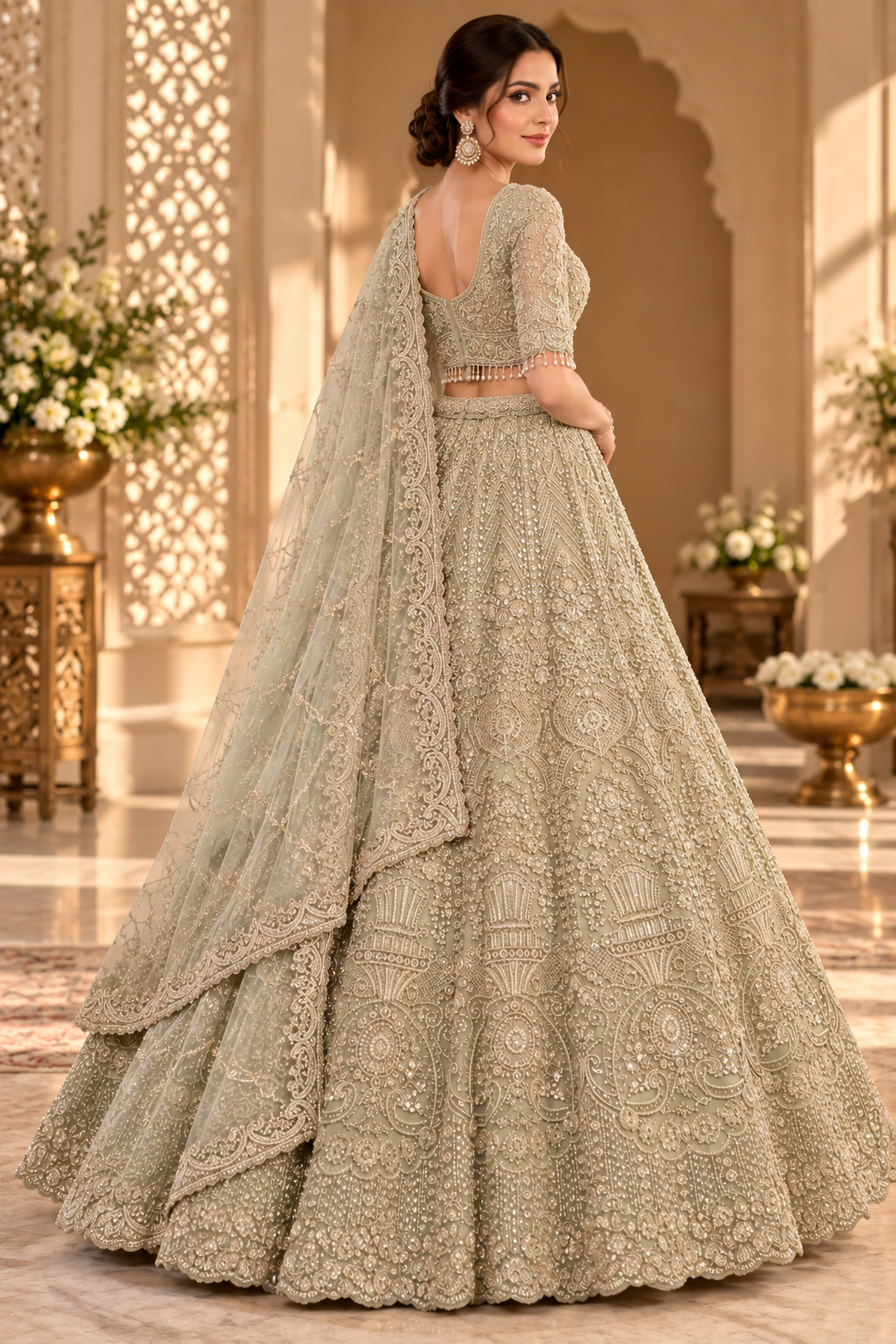 Antique Bronze Reception Lehenga